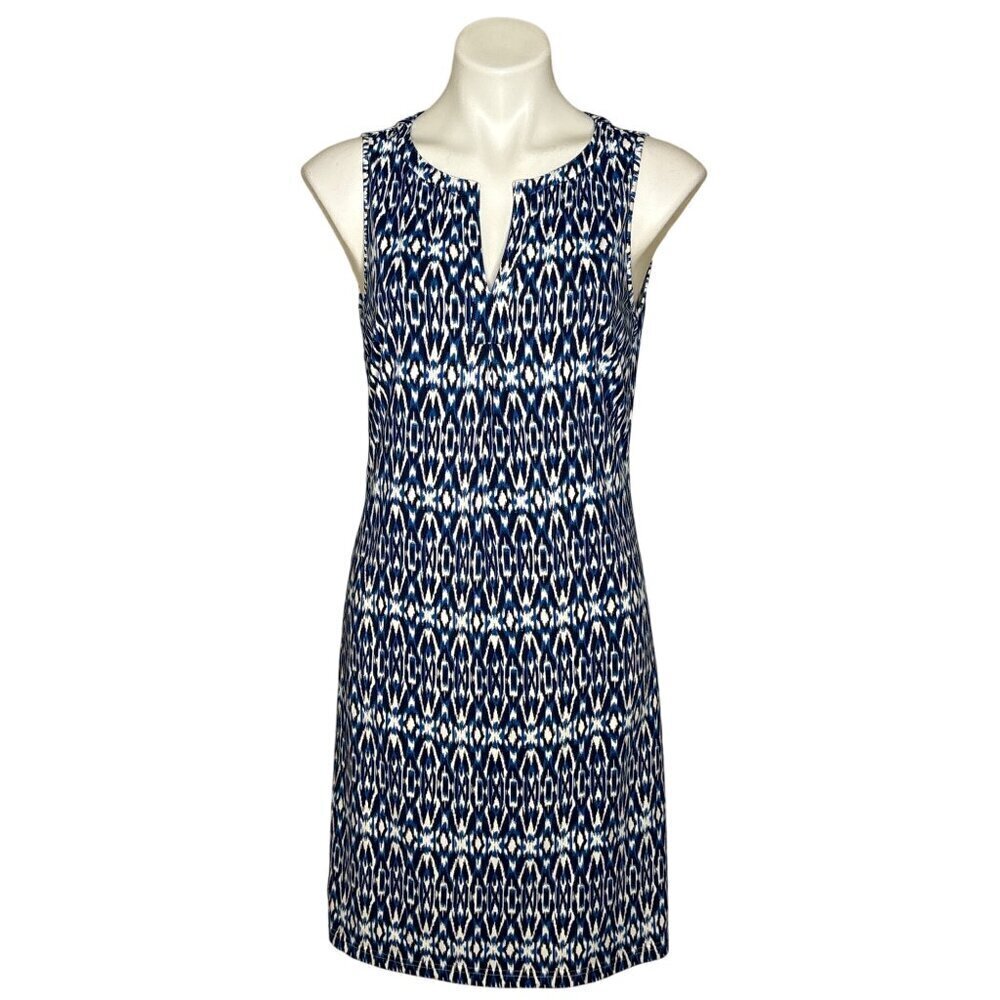 Ellie Kai Priscilla Sleeveless Dress, Blue White Print Women's Size 8